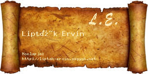 Lipták Ervin névjegykártya